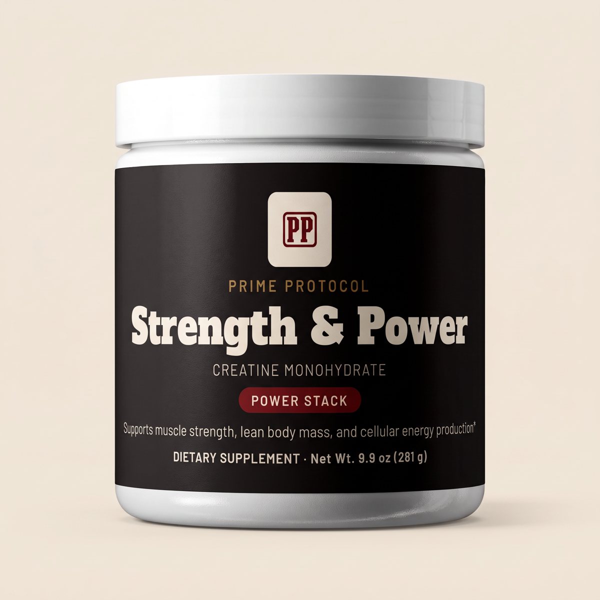 Strength & Power label: Creatine monohydrate