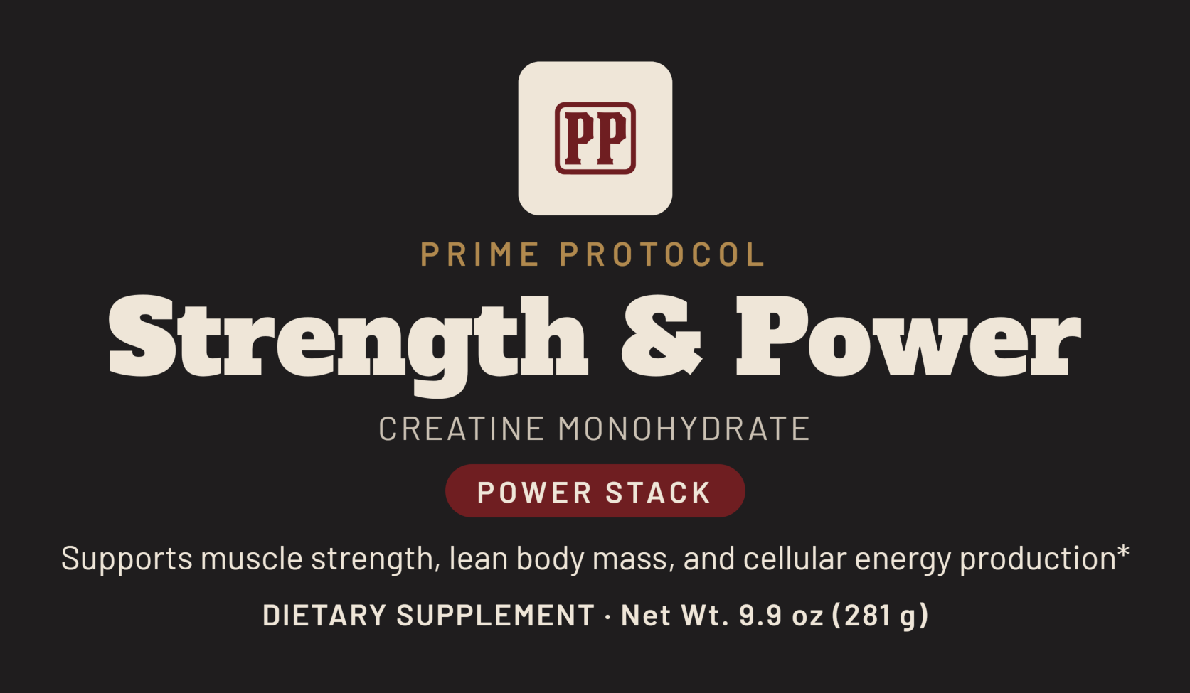 Strength & Power front label